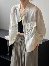 Dünne Jacke mit Stehkragen und Sonnenschutz im Trip Wear-Stil
